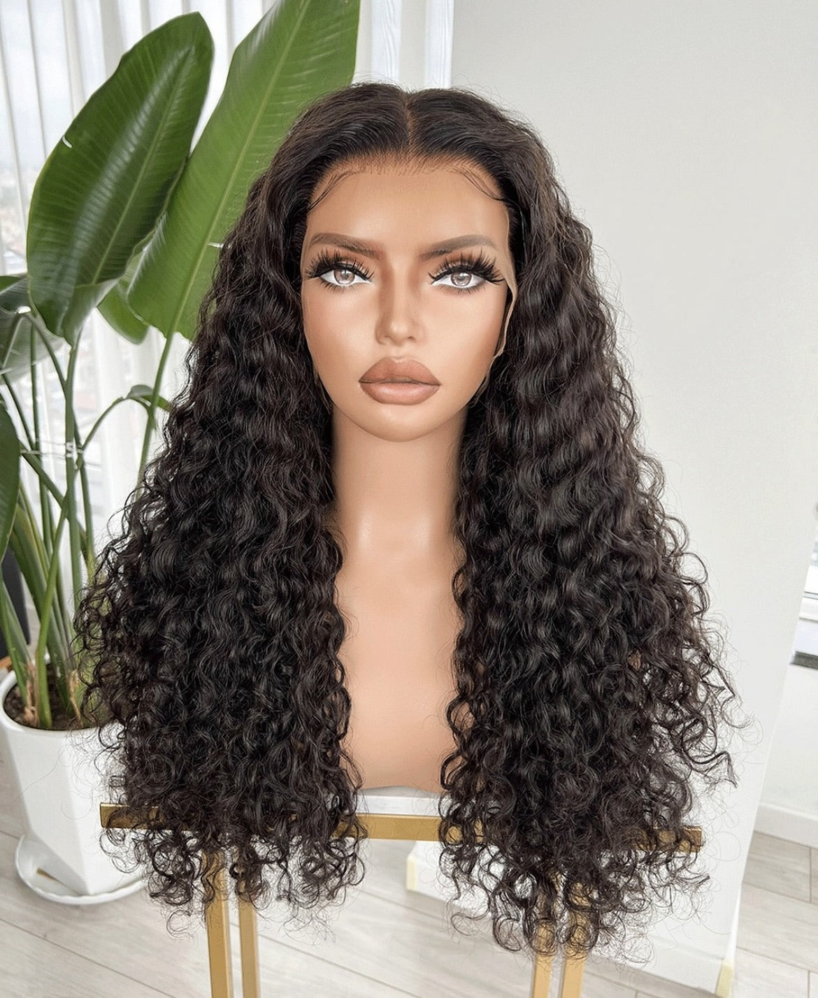 Samuel Hair Transparent Lace wig, 12-30inch Water Wave Virgin Human Hair Wig