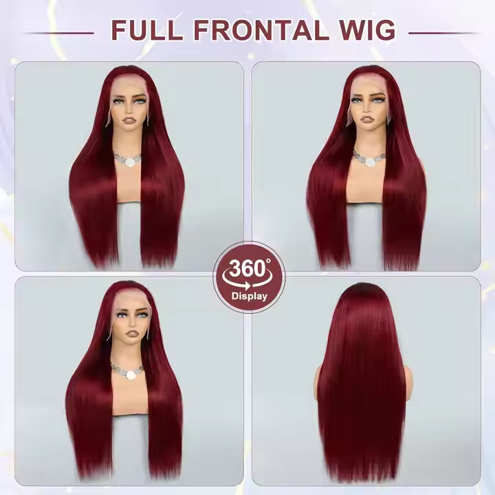 Samuel Hair 13*4 Transparent Frontal Lace Wig, 12-30inch 99J# Color Virgin Human Hair Lace Wig
