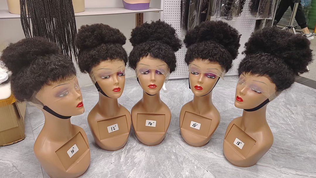 Samuel Hair Transparent Lace Wig, 12-30inch Afro Curly Virgin Human Hair Wig