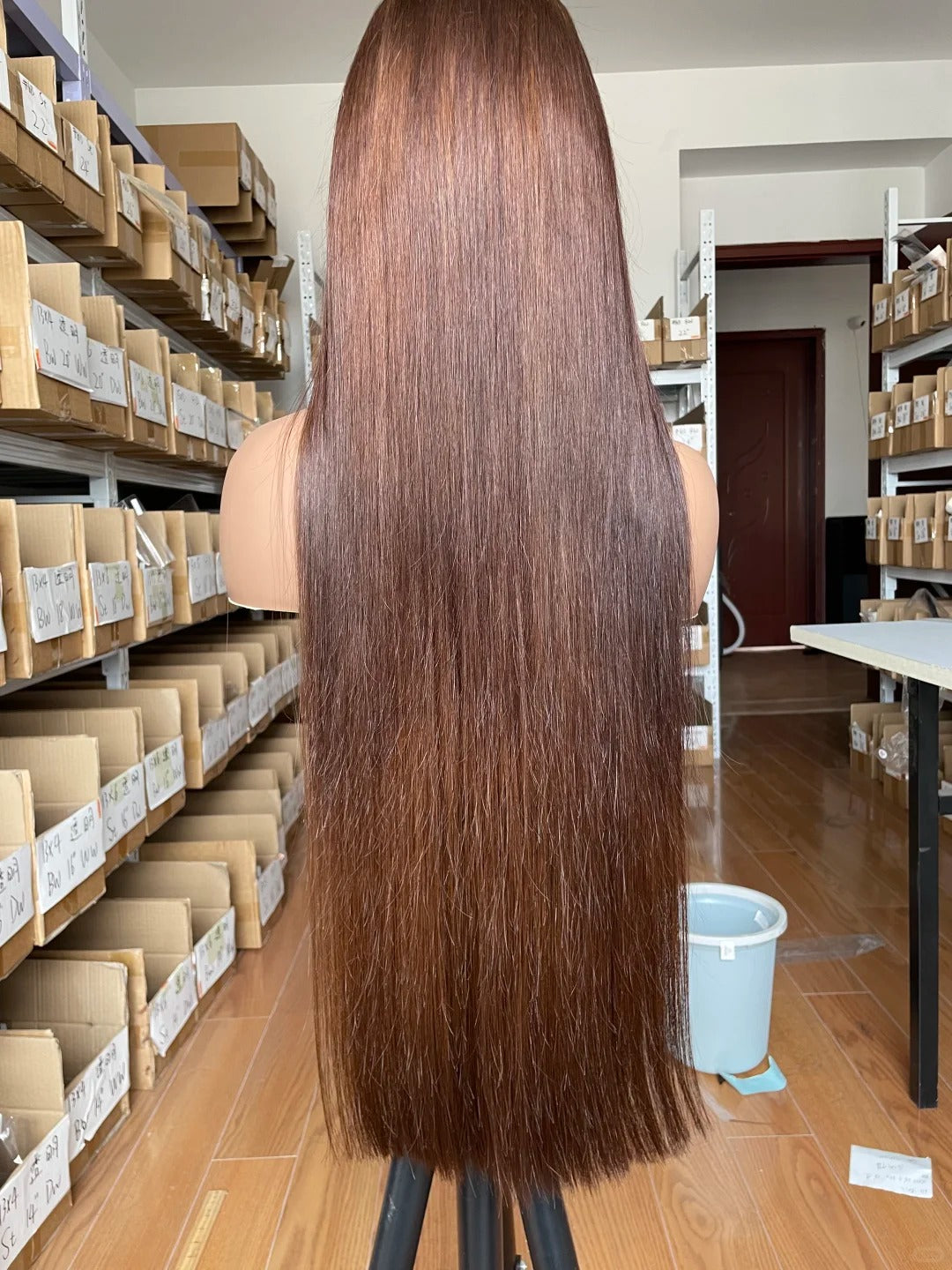Samuel Hair 4# colored Transparent Lace wig, 12-30inch Straight Virgin Human Hair Wig