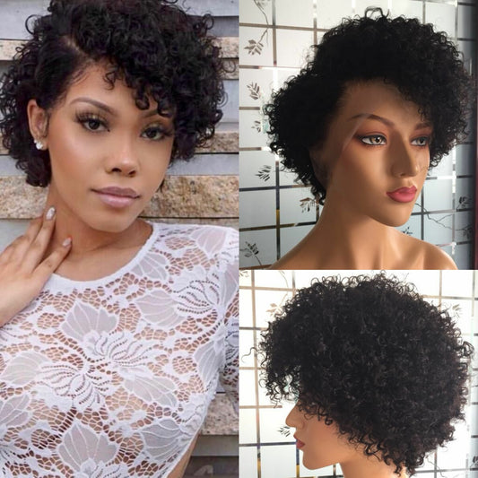 Samuel Hair 13*4 Transparent Lace Front Pixie Cut wig,Virgin Human Hair Wigs-24