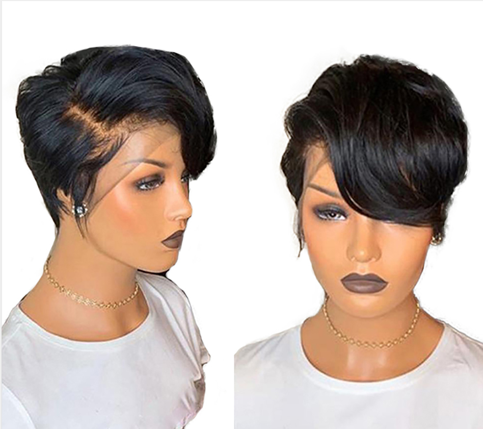 Samuel Hair 13*4 Transparent Lace Front Pixie Cut wig,Virgin Human Hair Wigs-07