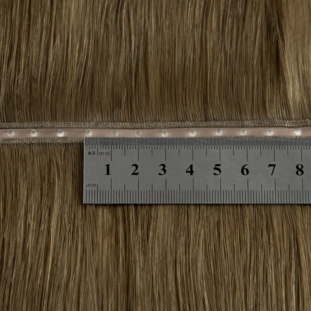 Double Layers Invisible Genius Butterfly Weft Hair Extensions Beaded Invisible Weft With Holes Cuticle Virgin Hair