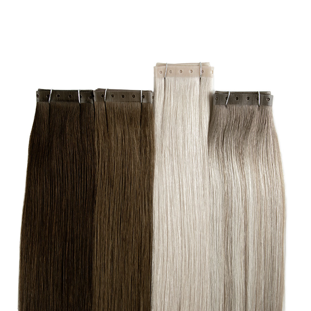 Double Layers Invisible Genius Butterfly Weft Hair Extensions Beaded Invisible Weft With Holes Cuticle Virgin Hair