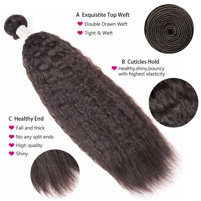 3 pieces Samuel Hair 12A kinky straight natural black hair bundles free shipping