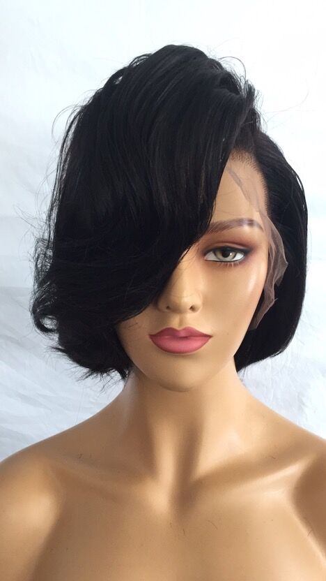 Samuel Hair 13*4 Transparent Lace Front Pixie Cut wig,Virgin Human Hair Wigs-16