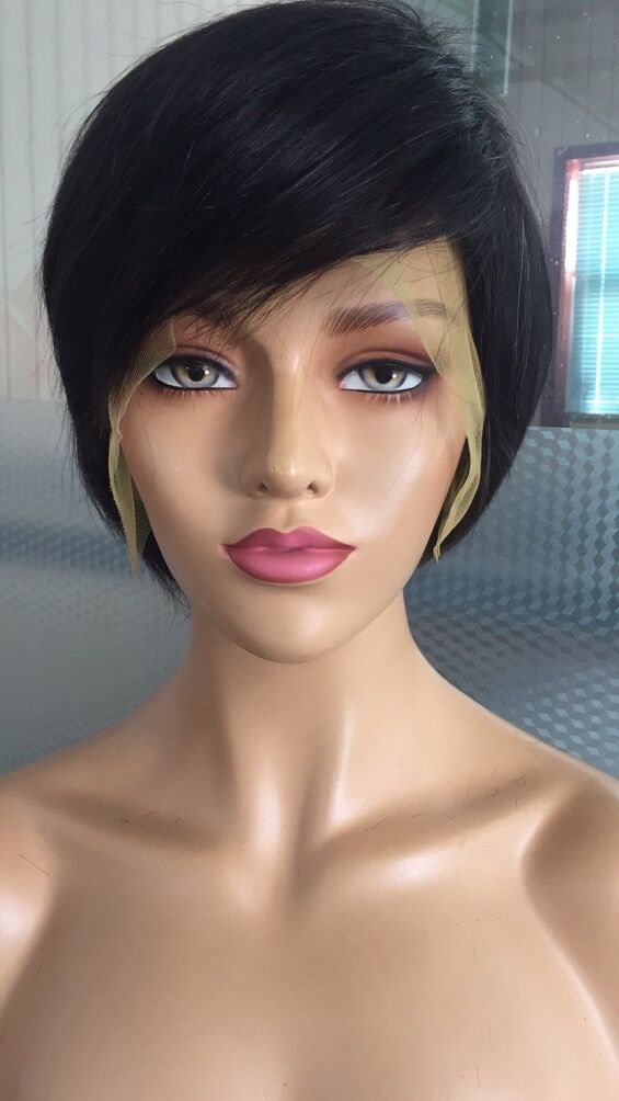 Samuel Hair 13*4 Transparent Lace Front Pixie Cut wig,Virgin Human Hair Wigs-18