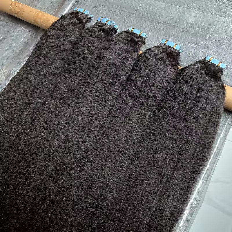 Wholesale Real Hair Raw Unprocessed Long Vietnamese Tape in Wefts Black Dark Brown Double Drawn Tape in Extension