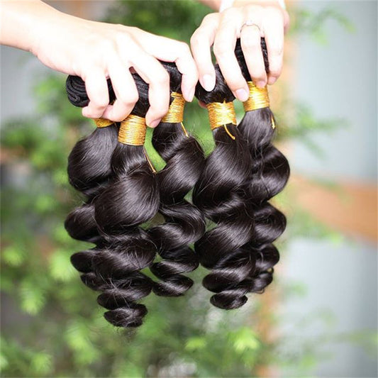 3 pieces Samuel Hair 12A loose wave natural black hair bundles free shipping