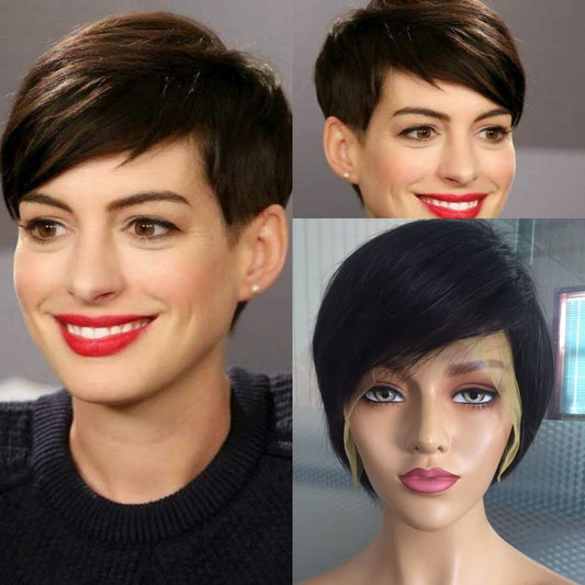 Samuel Hair 13*4 Transparent Lace Front Pixie Cut wig,Virgin Human Hair Wigs-18
