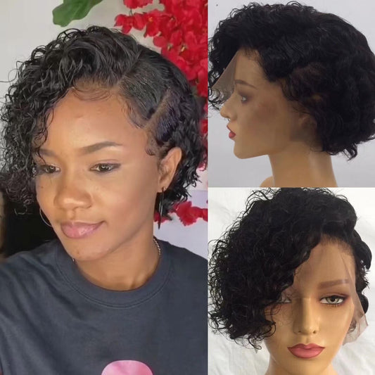Samuel Hair 13*4 Transparent Lace Front Pixie Cut wig,Virgin Human Hair Wigs-22