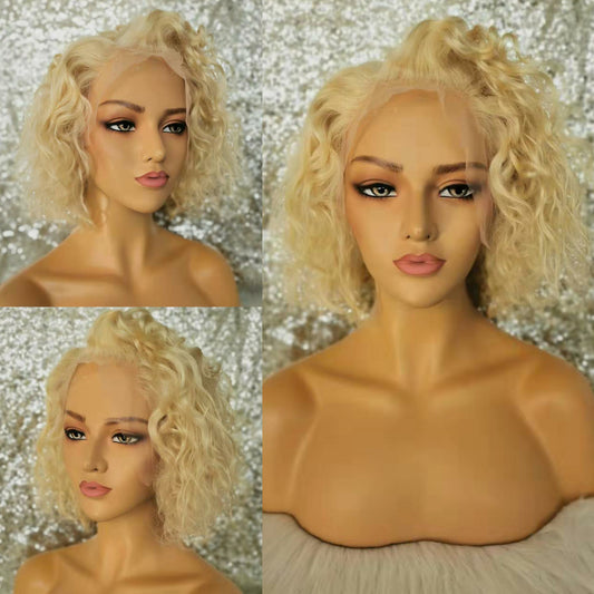 Samuel Hair 13*4 Transparent Lace Front Pixie Cut wig,Virgin Human Hair colored Wigs-06
