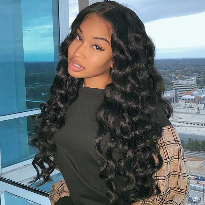 Samuel Hair Transparent Lace wig ,12-30inch Loose Wave Virgin Human Hair Wig