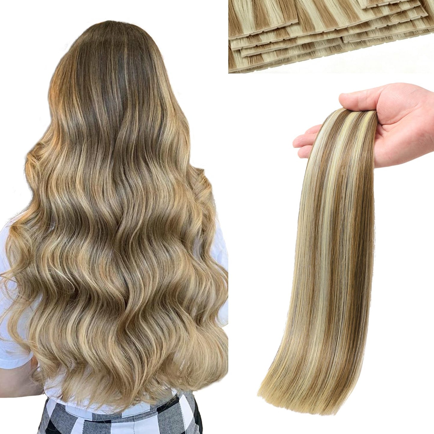 Double Layers Invisible Genius Butterfly Weft Hair Extensions Beaded Invisible Weft With Holes Cuticle Virgin Hair