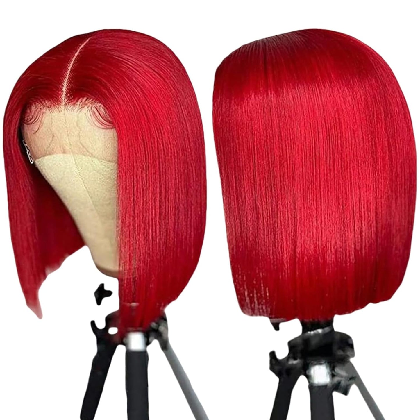 Samuel Hair 10-14Inch Red# Colored BOB Lace Wig,Transparent Lace Wig