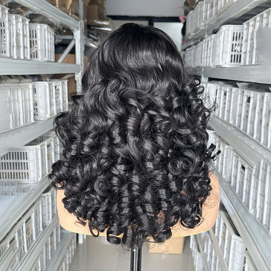 Samuel Hair Transparent Lace wig ,12-30inch Bouncy Loose Wave Virgin Human Hair Wig