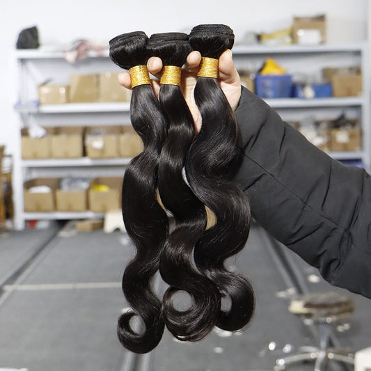 3 pieces Samuel Hair 12A Body Wave natural black hair bundles free shipping