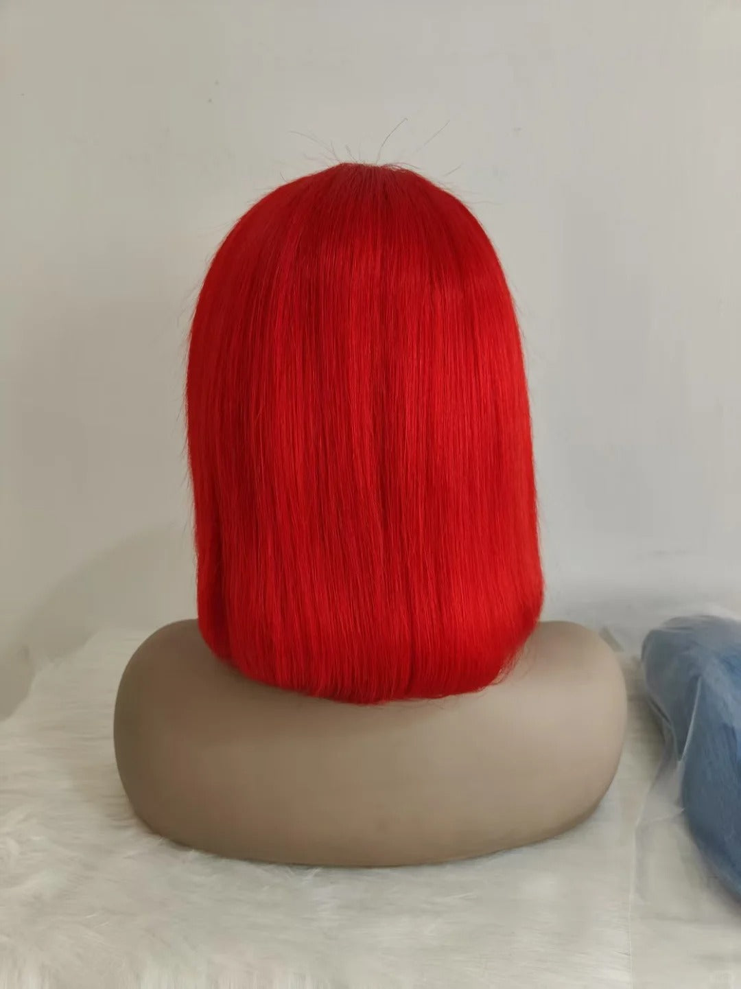 Samuel Hair 10-14Inch Red# Colored BOB Lace Wig,Transparent Lace Wig