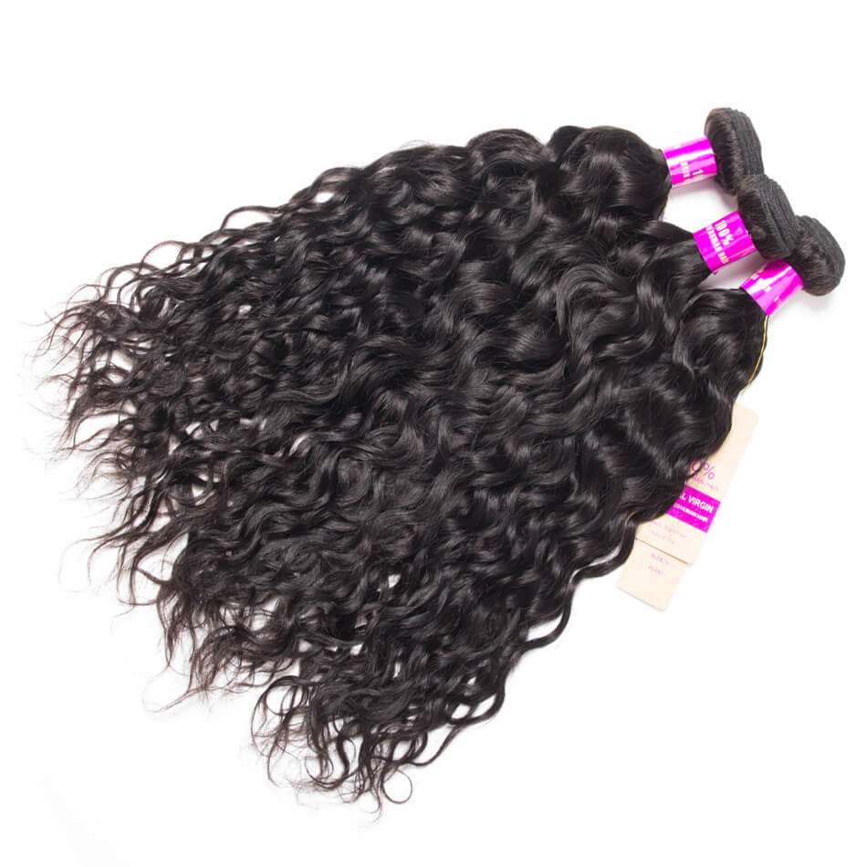 3 pieces Samuel Hair 12A Natural wave natural black hair bundles with closure/frontal free shipping