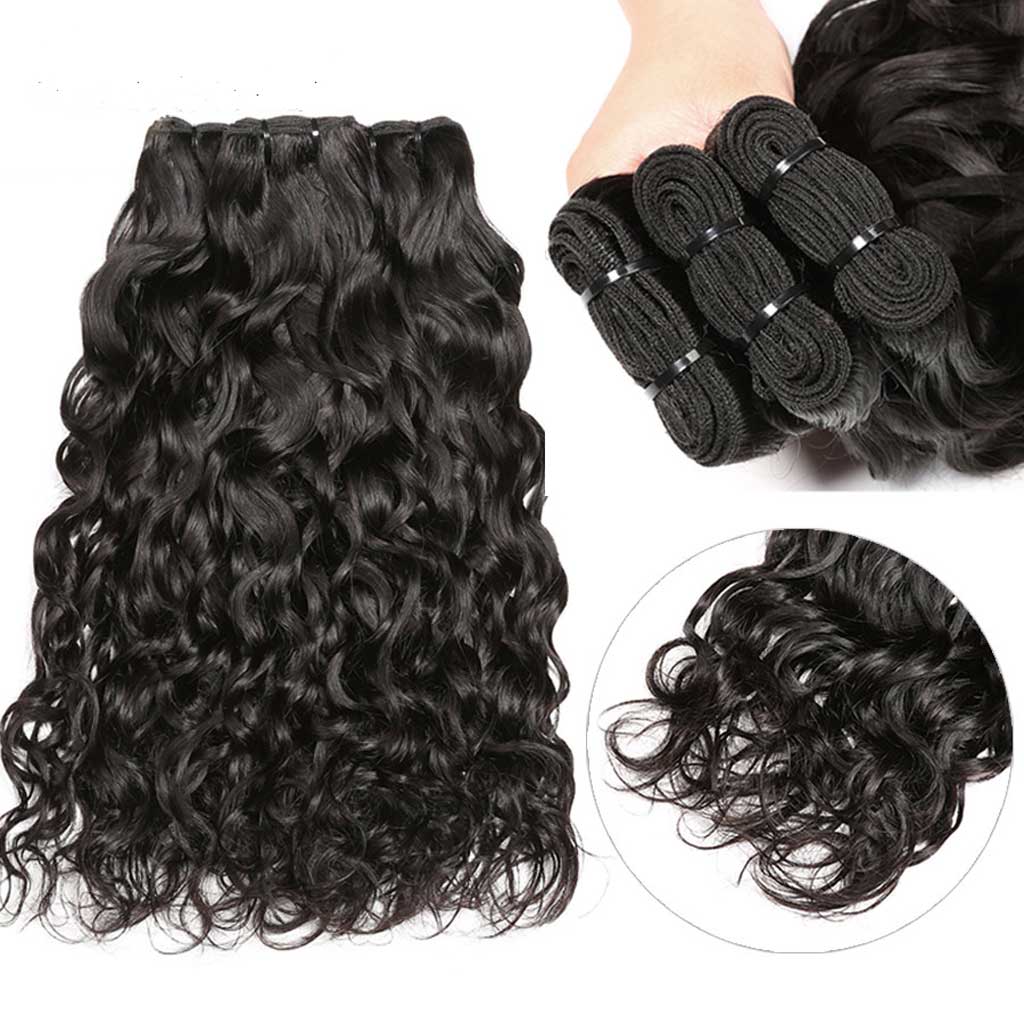 3 pieces Samuel Hair 12A Natural wave natural black hair bundles with closure/frontal free shipping