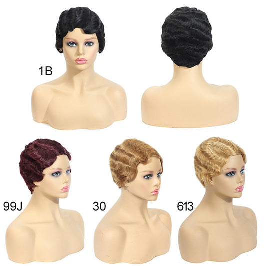 Samuel Hair 13*4 Transparent Lace Front Pixie Cut wig,Virgin Human Hair colored Wigs-03