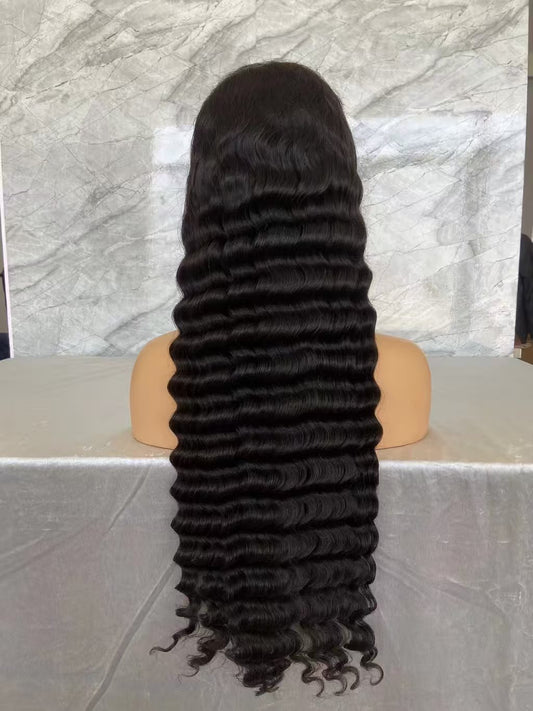 Samuel Hair Transparent Lace wig ,12-30inch Deep Wave Virgin Human Hair Wig