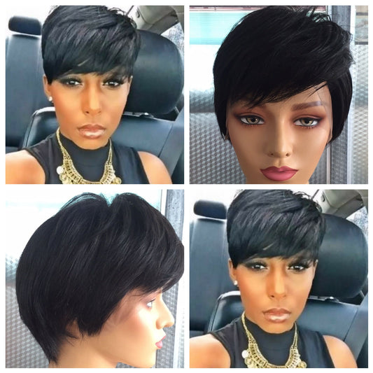 Samuel Hair 13*4 Transparent Lace Front Pixie Cut wig,Virgin Human Hair Wigs-13
