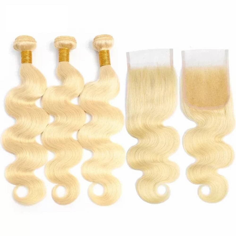 3 pieces Samuel Hair 12A 613# Body Wave hair bundles with closure/frontal free shipping
