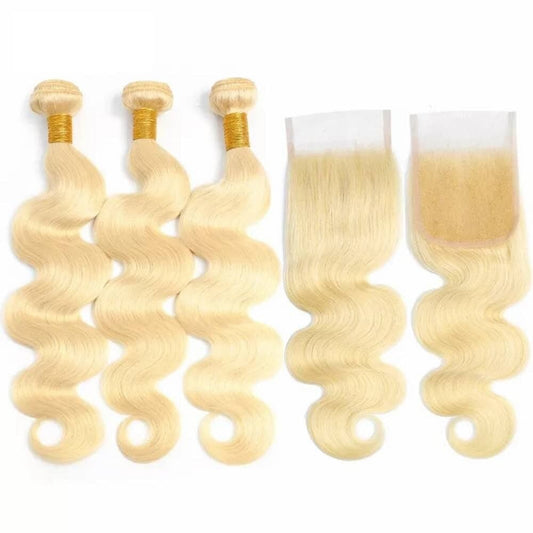 3 pieces Samuel Hair 12A 613# Body Wave hair bundles with closure/frontal free shipping