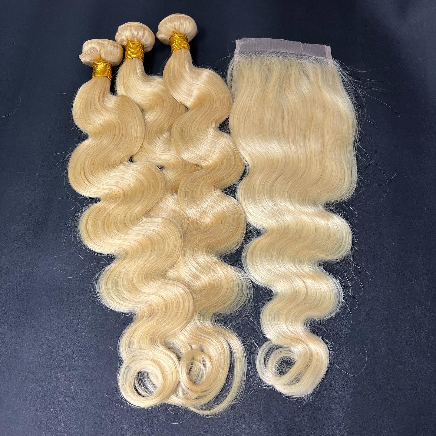 3 pieces Samuel Hair 12A 613# Body Wave hair bundles with closure/frontal free shipping