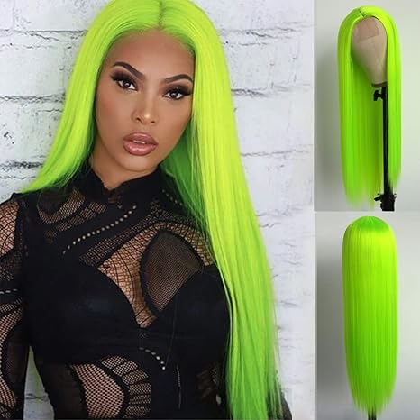 Samuel Hair 13*4 Transparent Frontal Lace Wig, 12-30inch Green Colored Virgin Human Hair Lace Wig