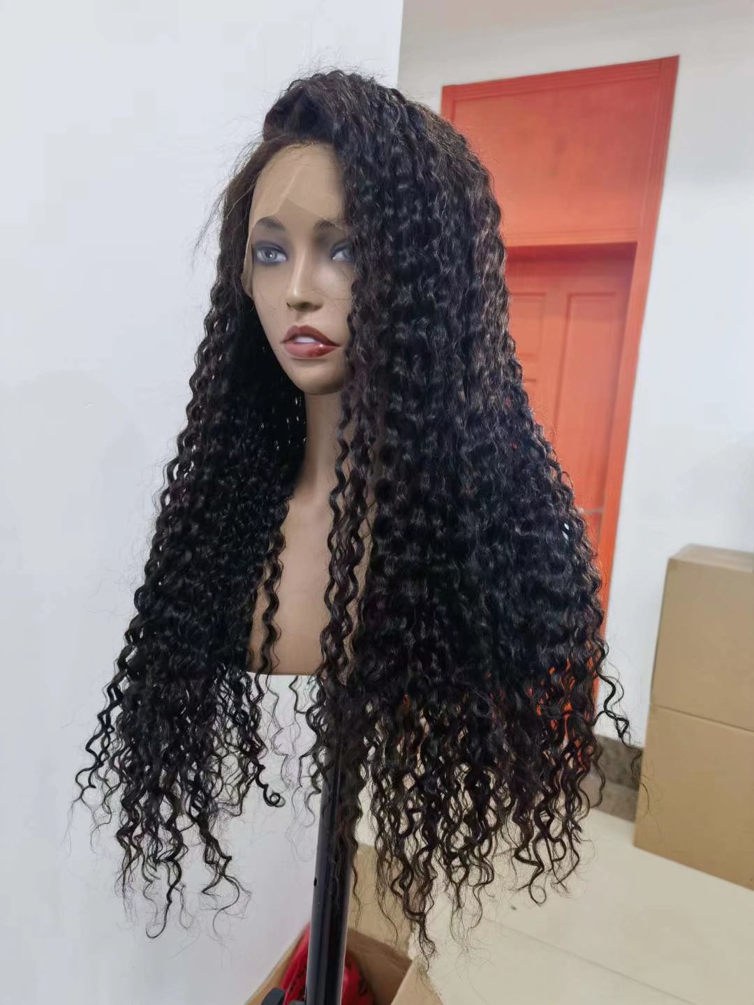 Samuel Hair Transparent Lace Wig, 12-30inch Kinky curly Virgin Human Hair Wig