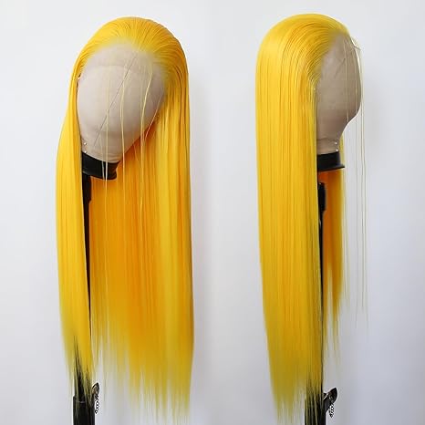 Samuel Hair 13*4 Transparent Frontal Lace Wig, 12-30inch yellow Color Virgin Human Hair Lace Wig