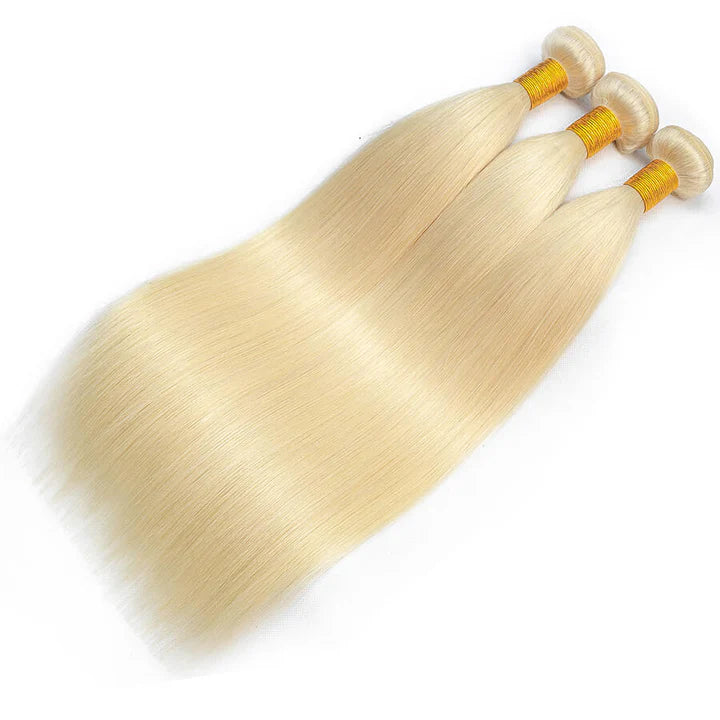 3 pieces Samuel Hair 12A 613# Straight  hair bundles with closure/frontal free shipping