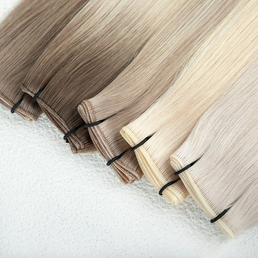 Russian Thin Invisible Genius Weft Hair Extensions Double Drawn Human Hair Genius Weft
