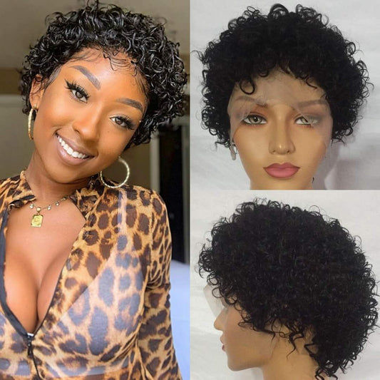 Samuel Hair 13*4 Transparent Lace Front Pixie Cut wig,Virgin Human Hair Wigs-10