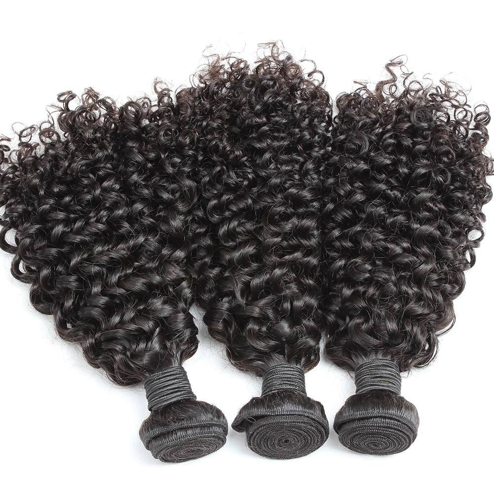 3 pieces Samuel Hair 12A Curly wave natural black hair bundles with closure/frontal free shipping