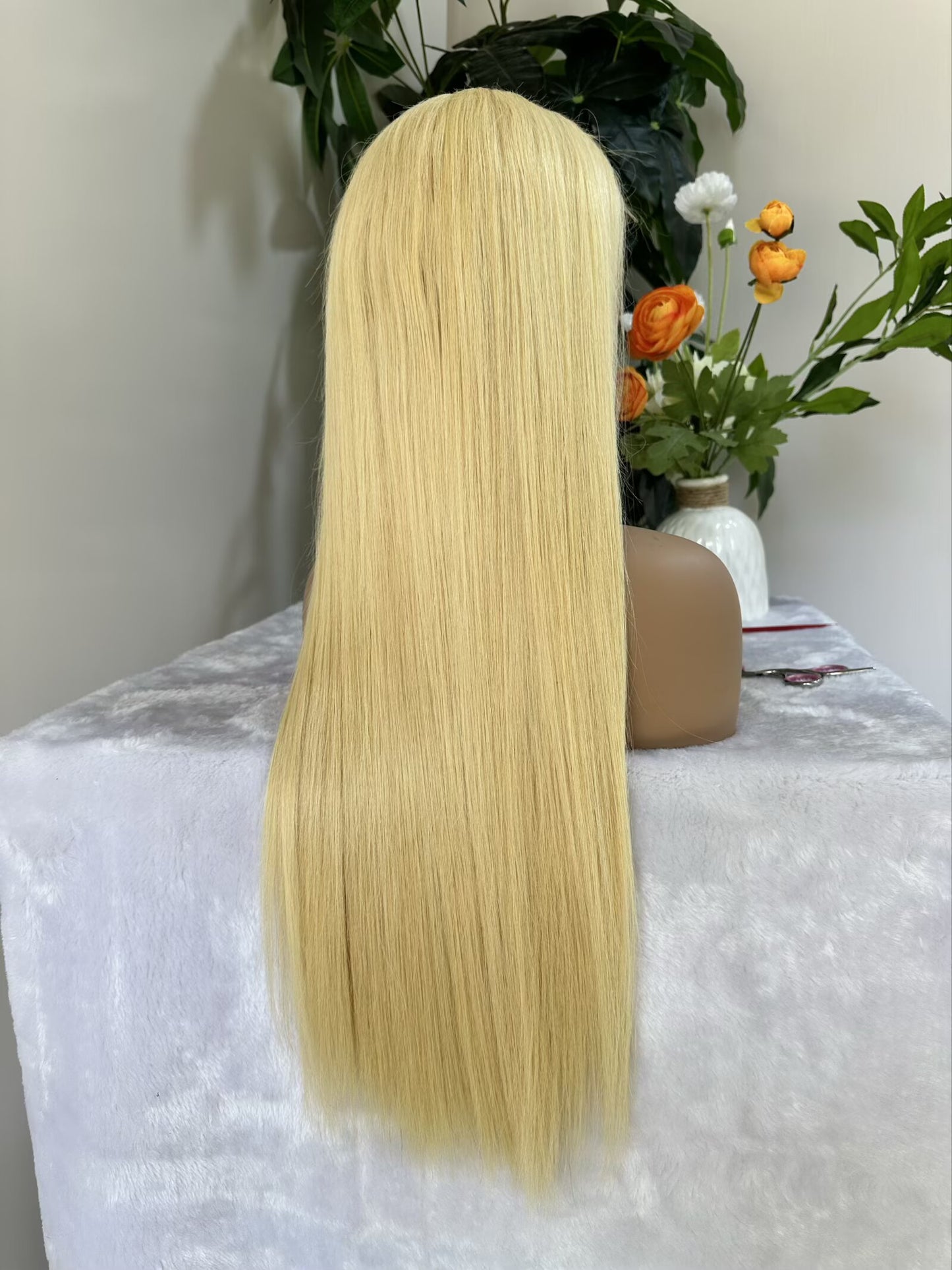Samuel Hair 13*4 Transparent Frontal Lace Wig, 12-30inch 613# Blonde Color Virgin Human Hair Lace Wig