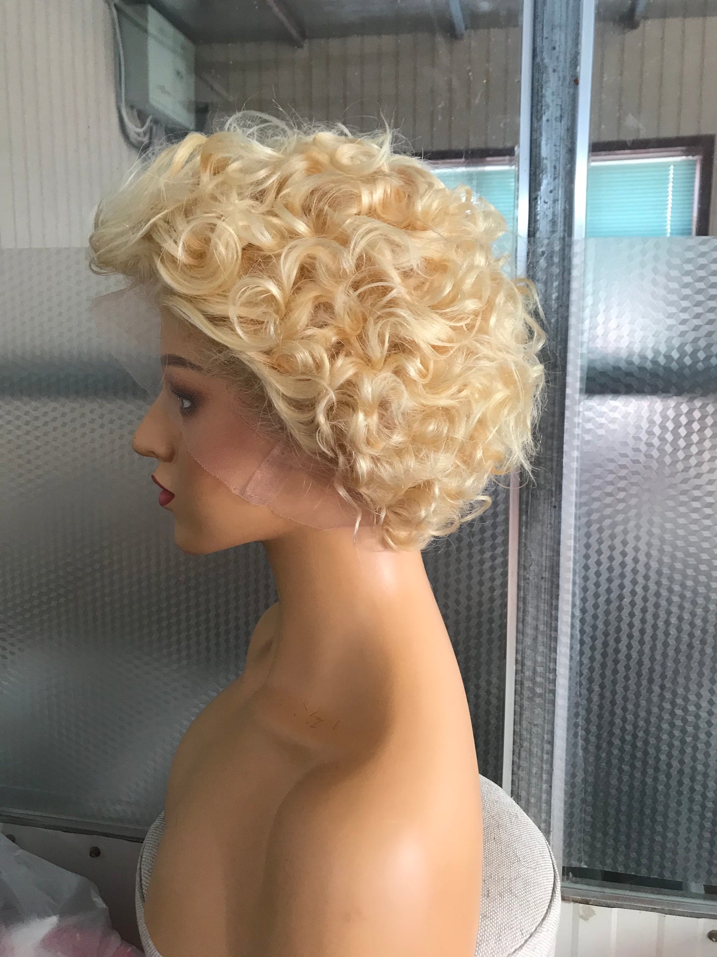 Samuel Hair 13*4 Transparent Lace Front Pixie Cut wig,Virgin Human Hair colored Wigs-05
