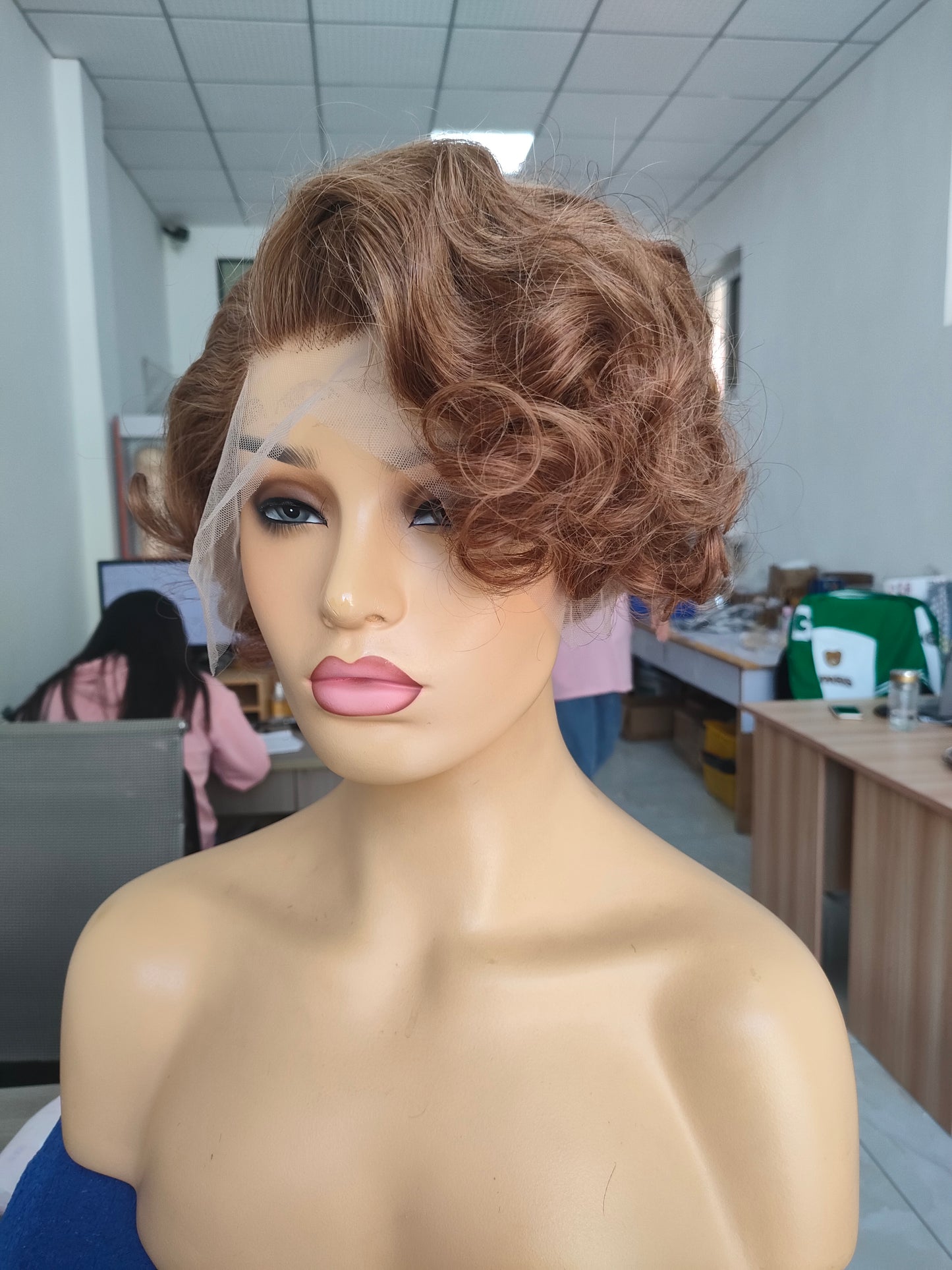 Samuel Hair 13*4 Transparent Lace Front Pixie Cut wig,Virgin Human Hair colored Wigs-17