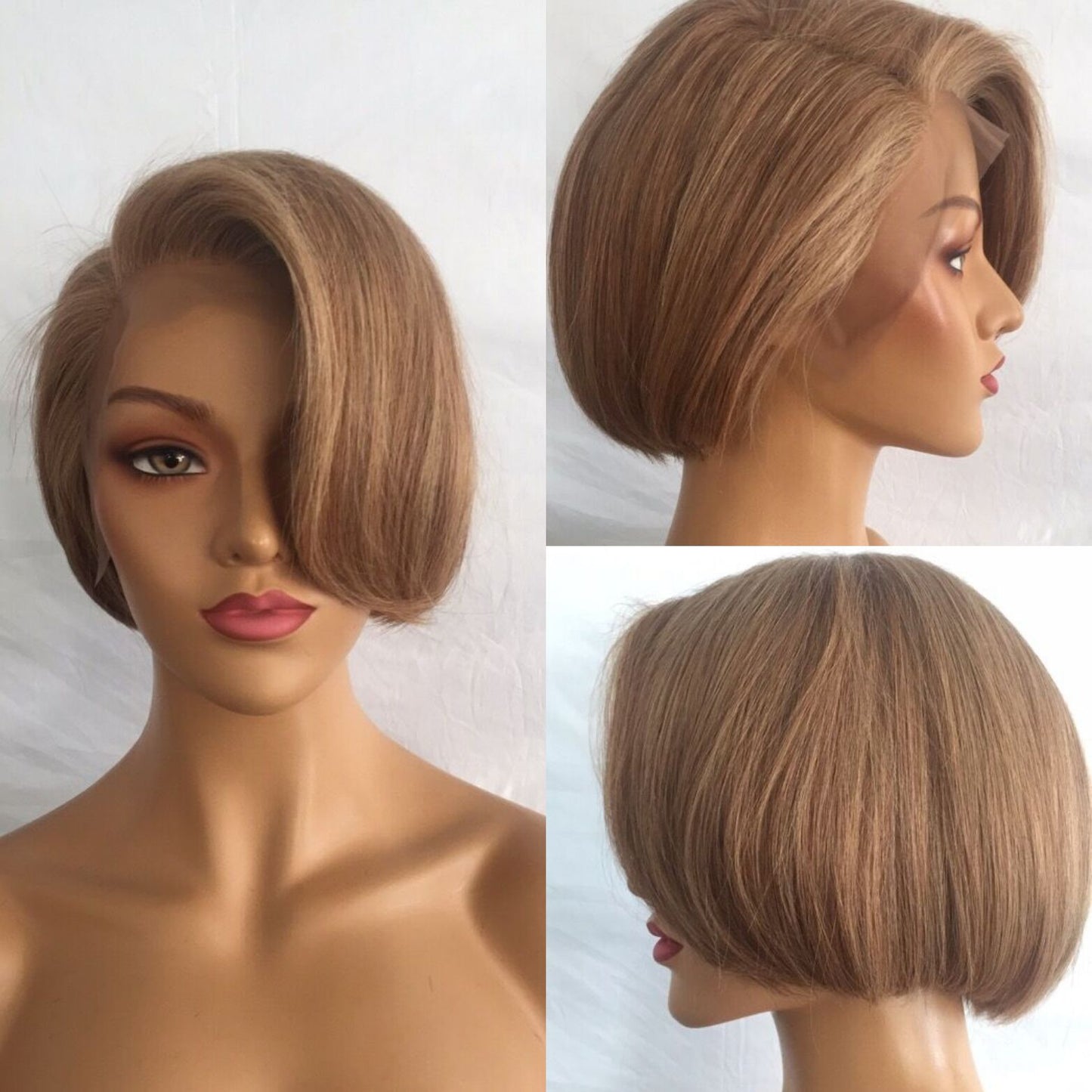 Samuel Hair 13*4 Transparent Lace Front Pixie Cut wig,Virgin Human Hair colored Wigs-15