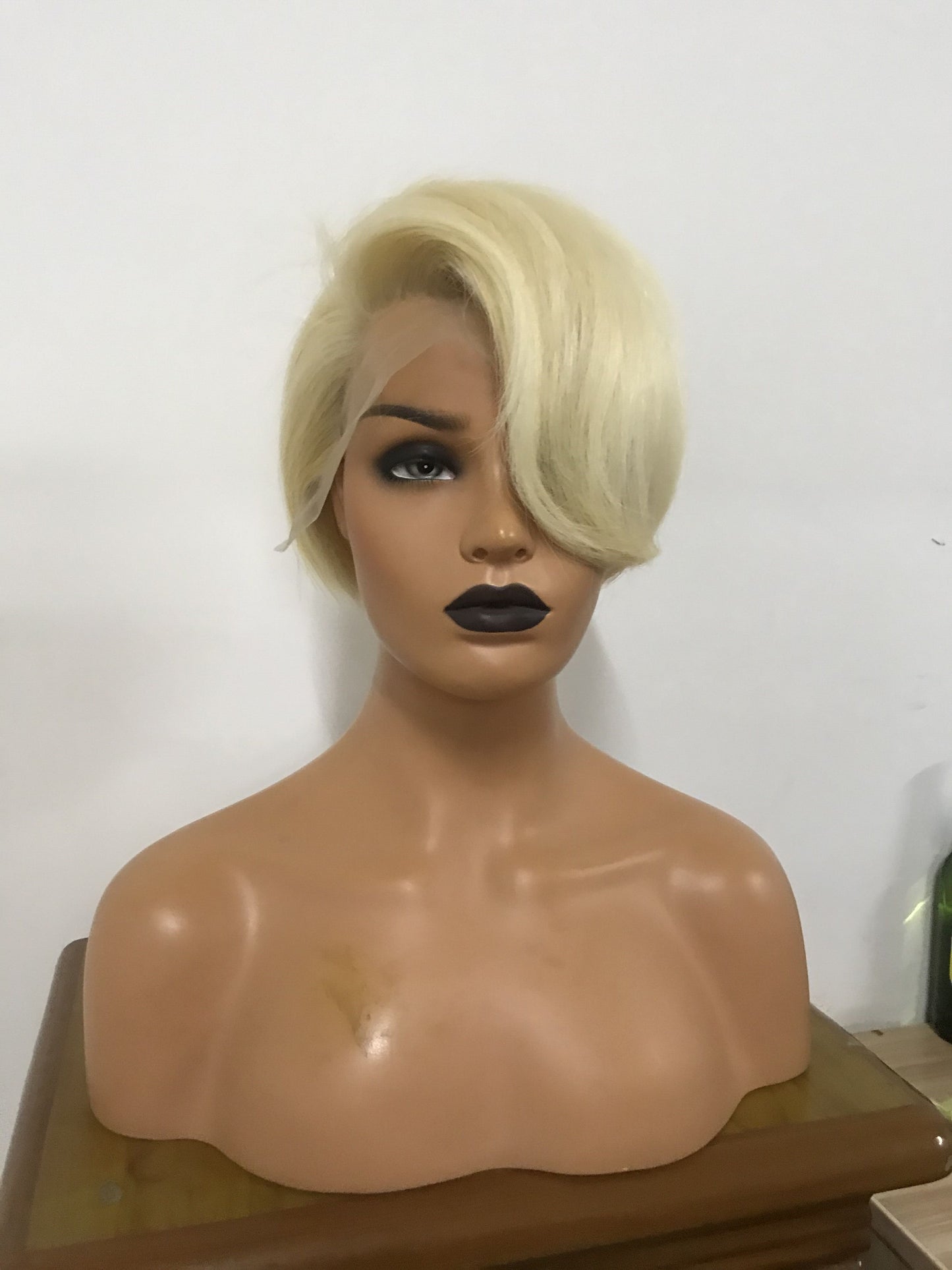 Samuel Hair 13*4 Transparent Lace Front Pixie Cut wig,Virgin Human Hair colored Wigs-09