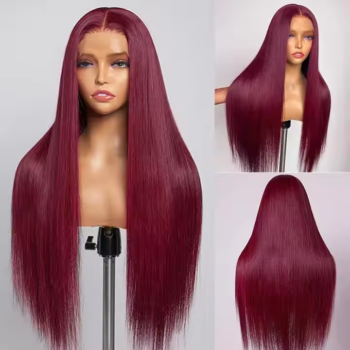 Samuel Hair 13*4 Transparent Frontal Lace Wig, 12-30inch 99J# Color Virgin Human Hair Lace Wig