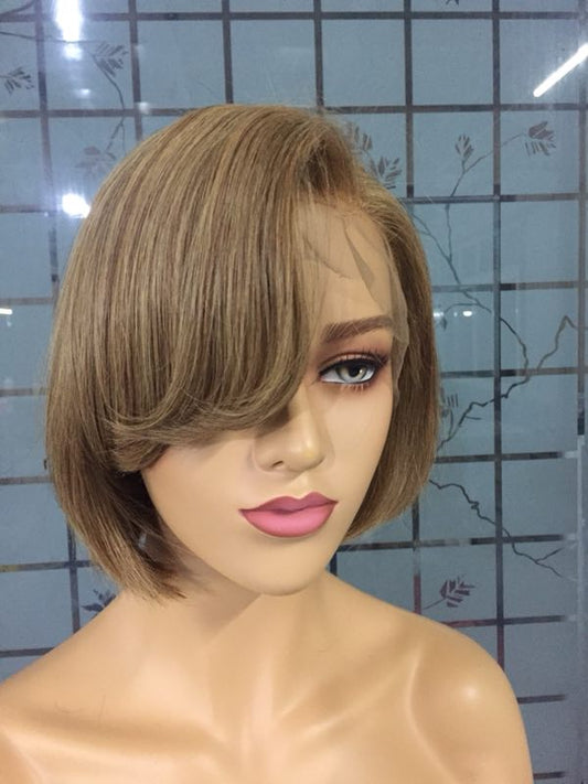 Samuel Hair 13*4 Transparent Lace Front Pixie Cut wig,Virgin Human Hair colored Wigs-14