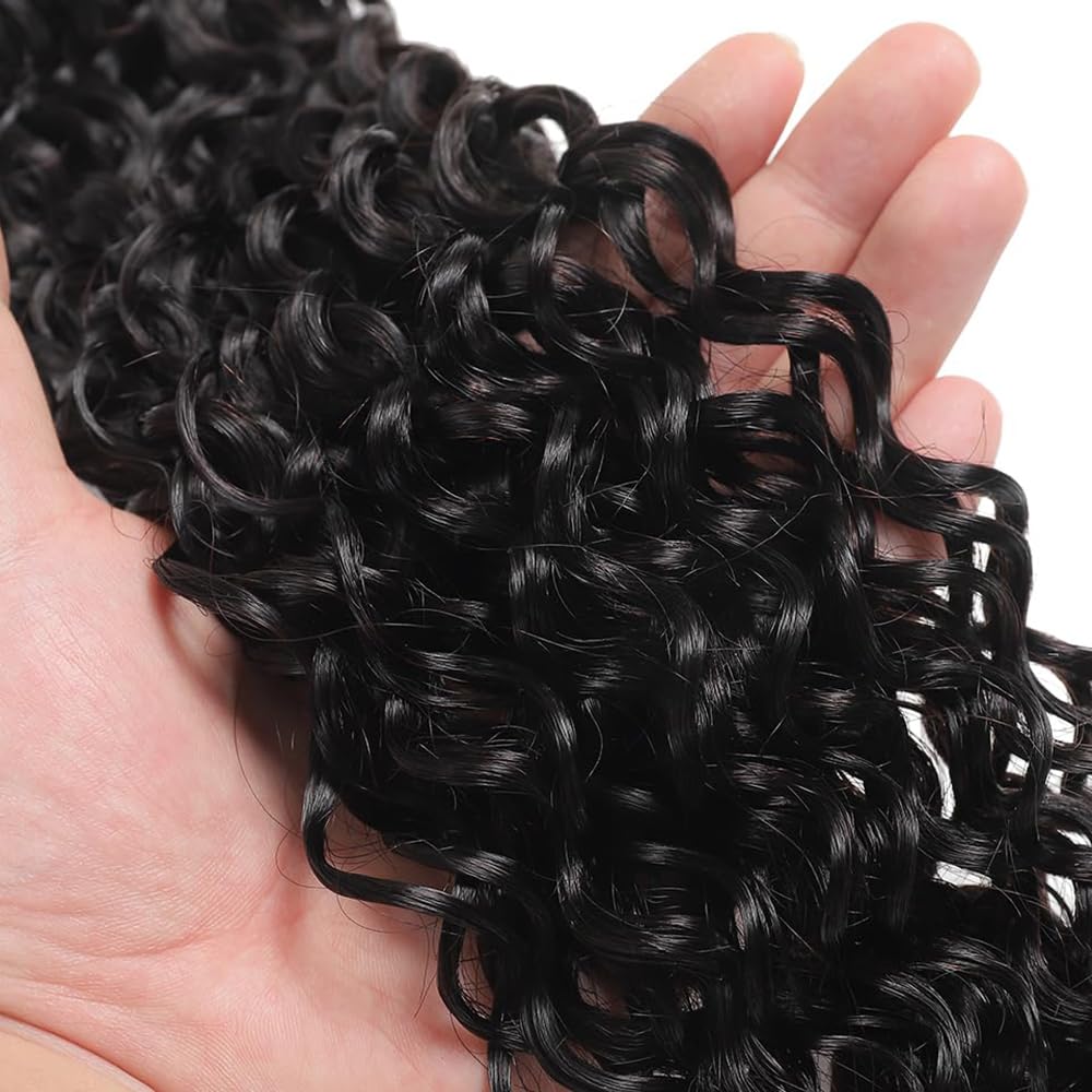 3 pieces Samuel Hair 12A water wave natural black hair bundles free shipping
